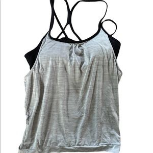ATHLETA black gray exercise TOP- Like New! M